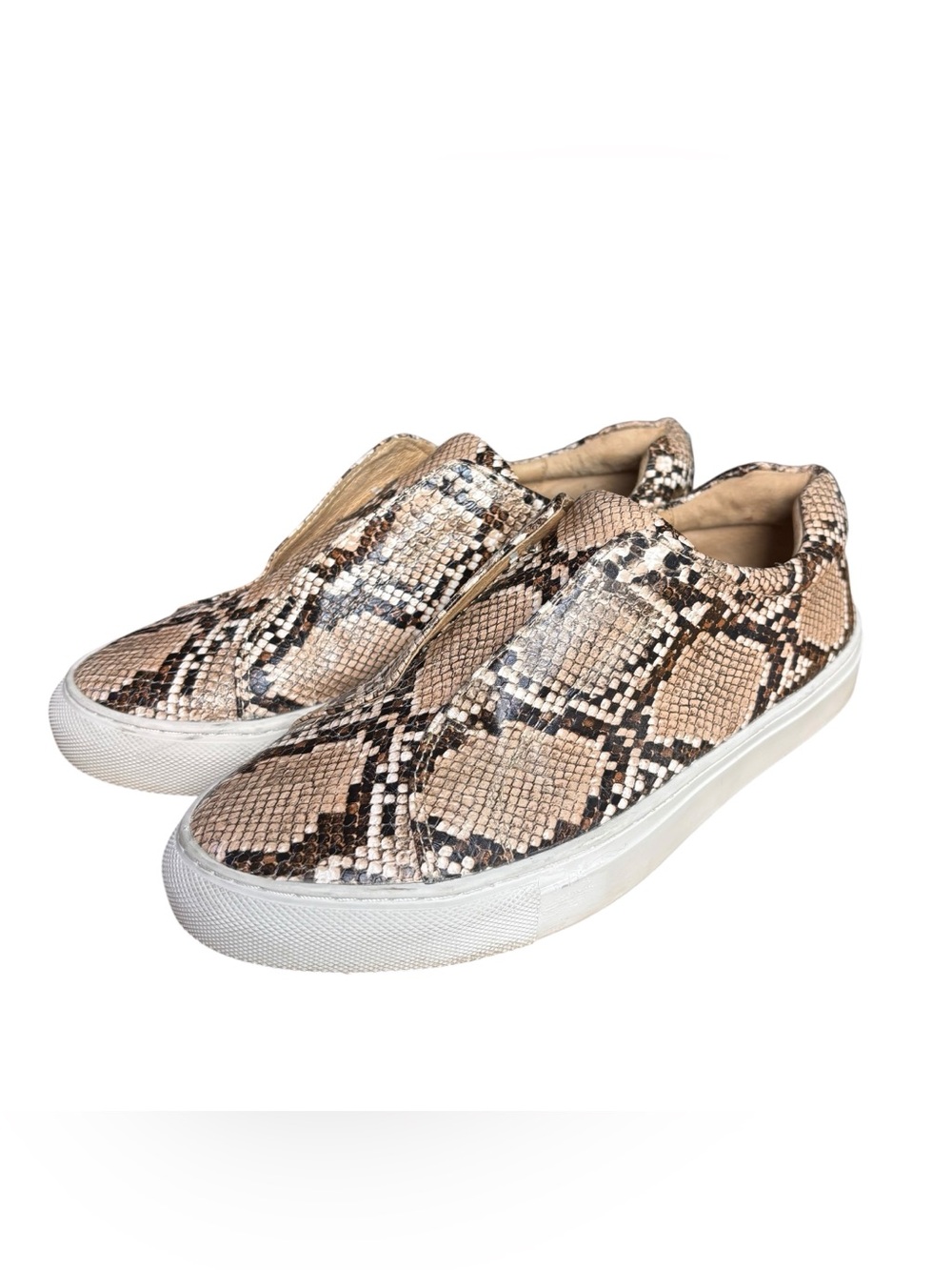 J/Slides Heidi Snakeskin Print Leather Slip-On Platform Sneakers Women’s Size 8